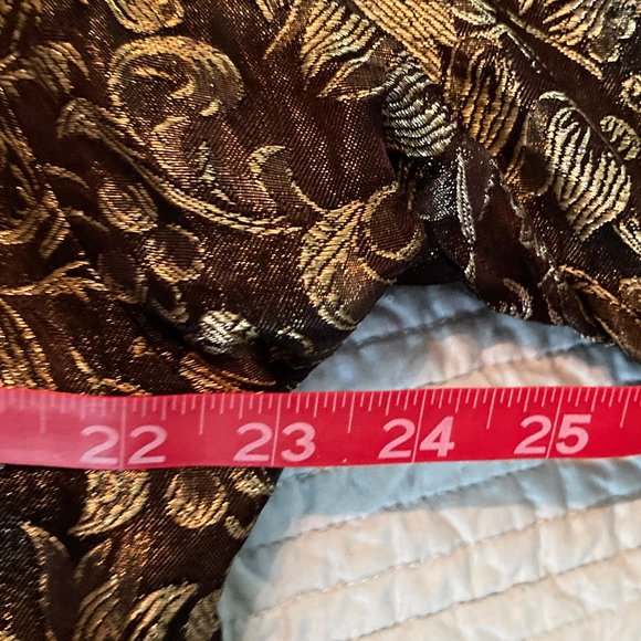 Vintage Brown and Gold Brocade Evening Coat - Picture 7 of 13